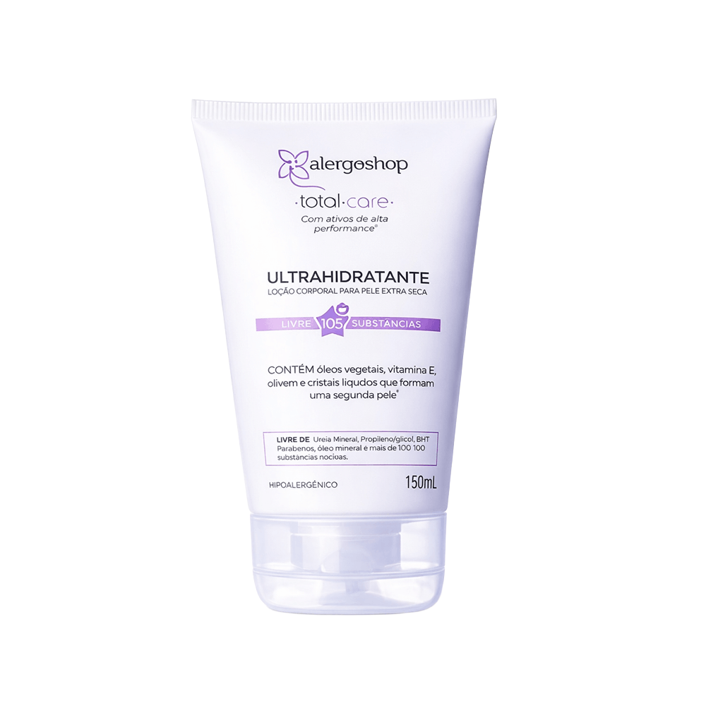 Loção Ultrahidratante Hipoalergênica Com Ação Calmante Total Care Alergoshop 150ml
