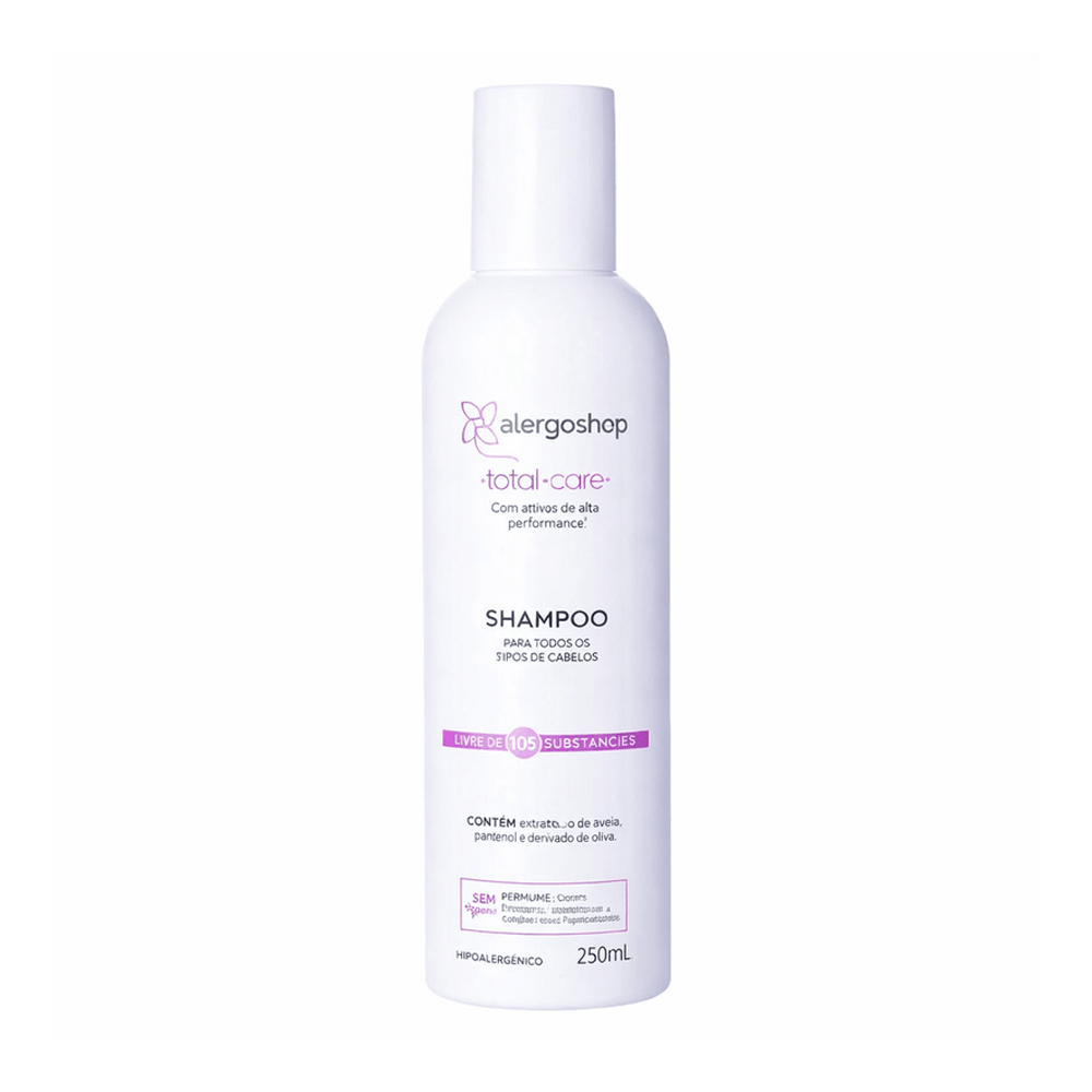 Shampoo Hidratante Hipoalêrgenico Total Care Alergoshop 250ml