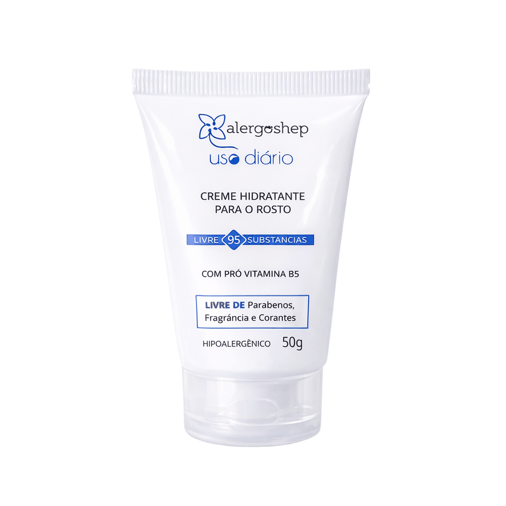 Creme Facial Hidratante Hipoalergênico Uso Diário Alergoshop 50g