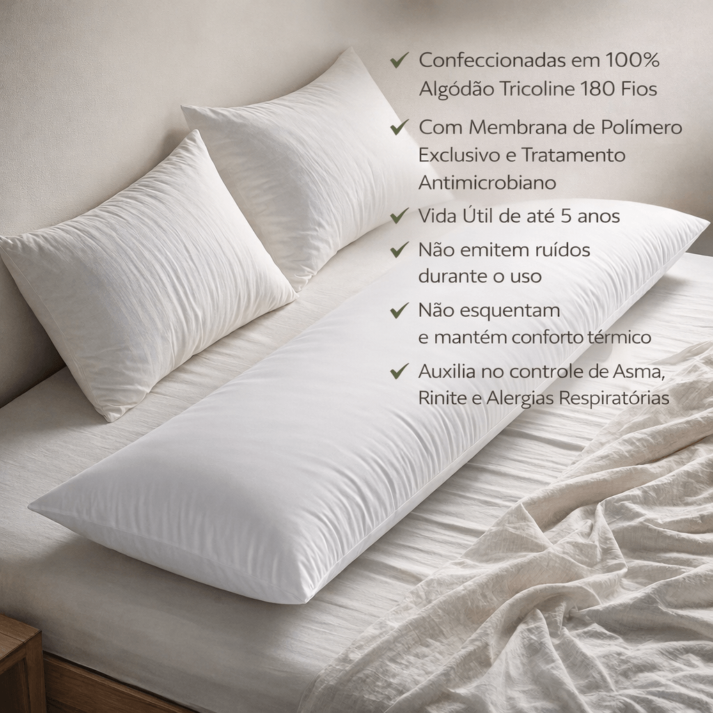 Capa Super Soft Para Travesseiro de Corpo Alergoshop 50cm x 135cm