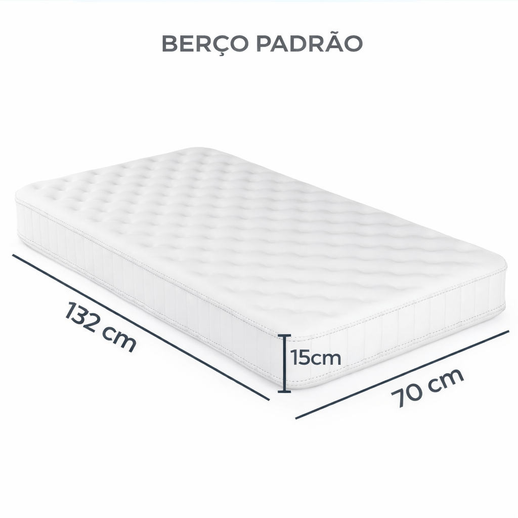 Capa para Colchão de Berço Antiácaro em PVC Alergoshop Berço com Zíper