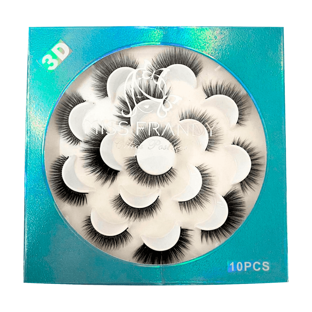 Kit Miss Frandy Cílios Postiços Com 10 Pares