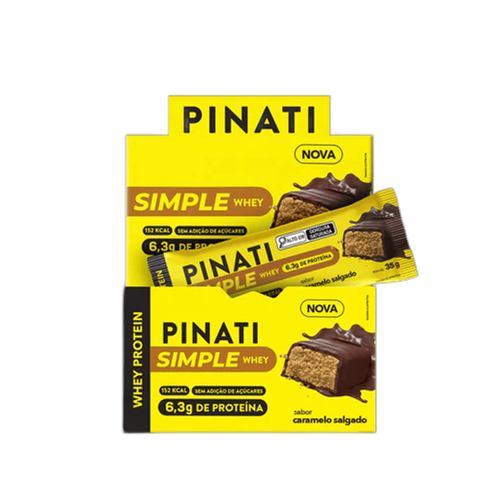 Simple Whey Sabor Caramelo Salgado 35g Pinati 16 Unidades