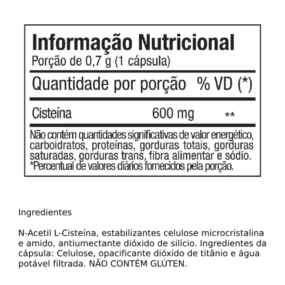 NAC N-Acetil L-Cisteína FTW 60 Cápsulas