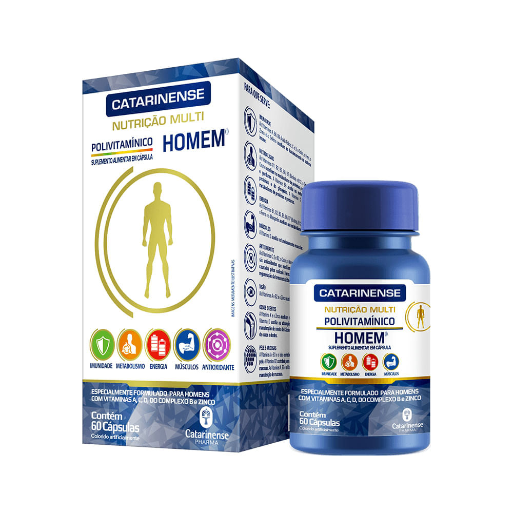 Polivitamínico Homem Catarinense Nutrição Multi 60 Cápsulas