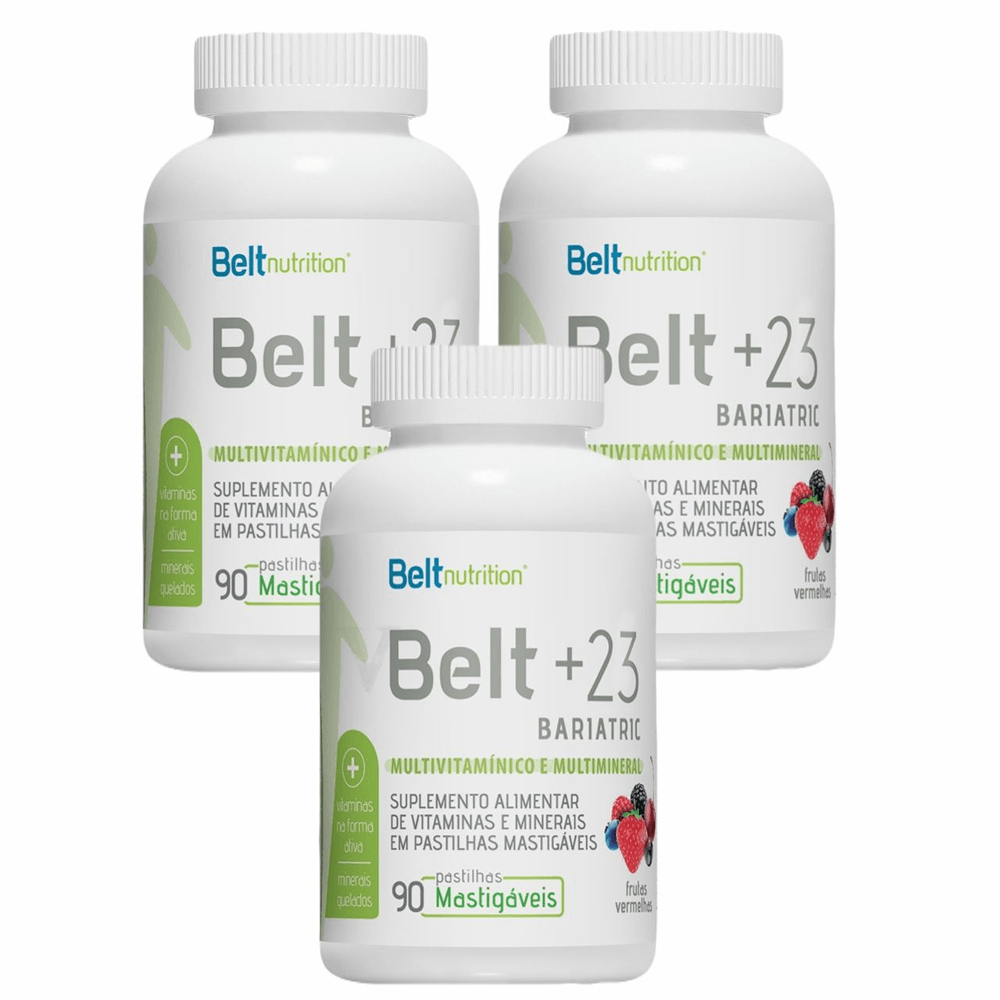 Kit 3 Belt+23 Bariatric Plus Mastigável Frutas Vermelhas