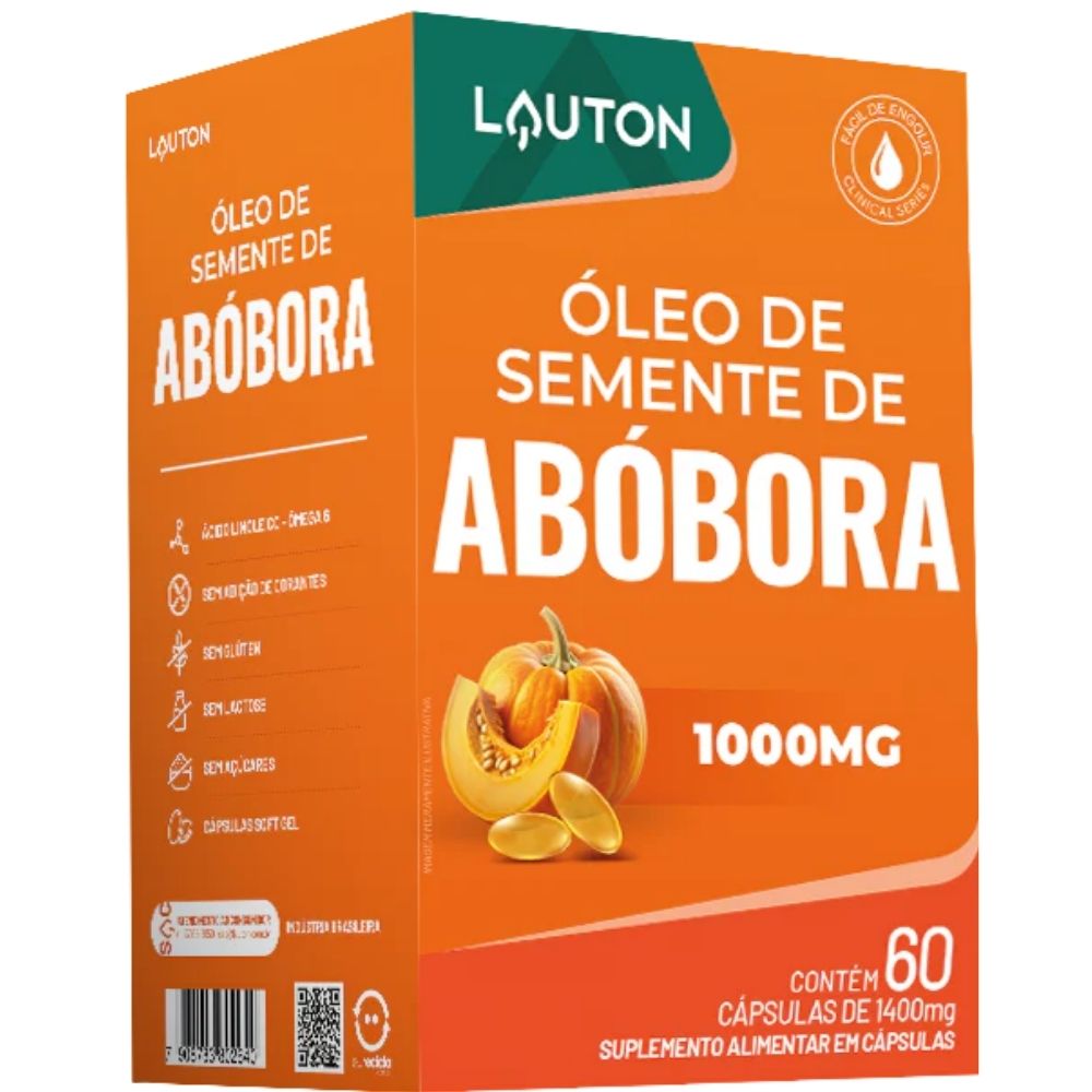 Óleo De Semente De Abóbora Lauton 1000mg 60 Cápsulas