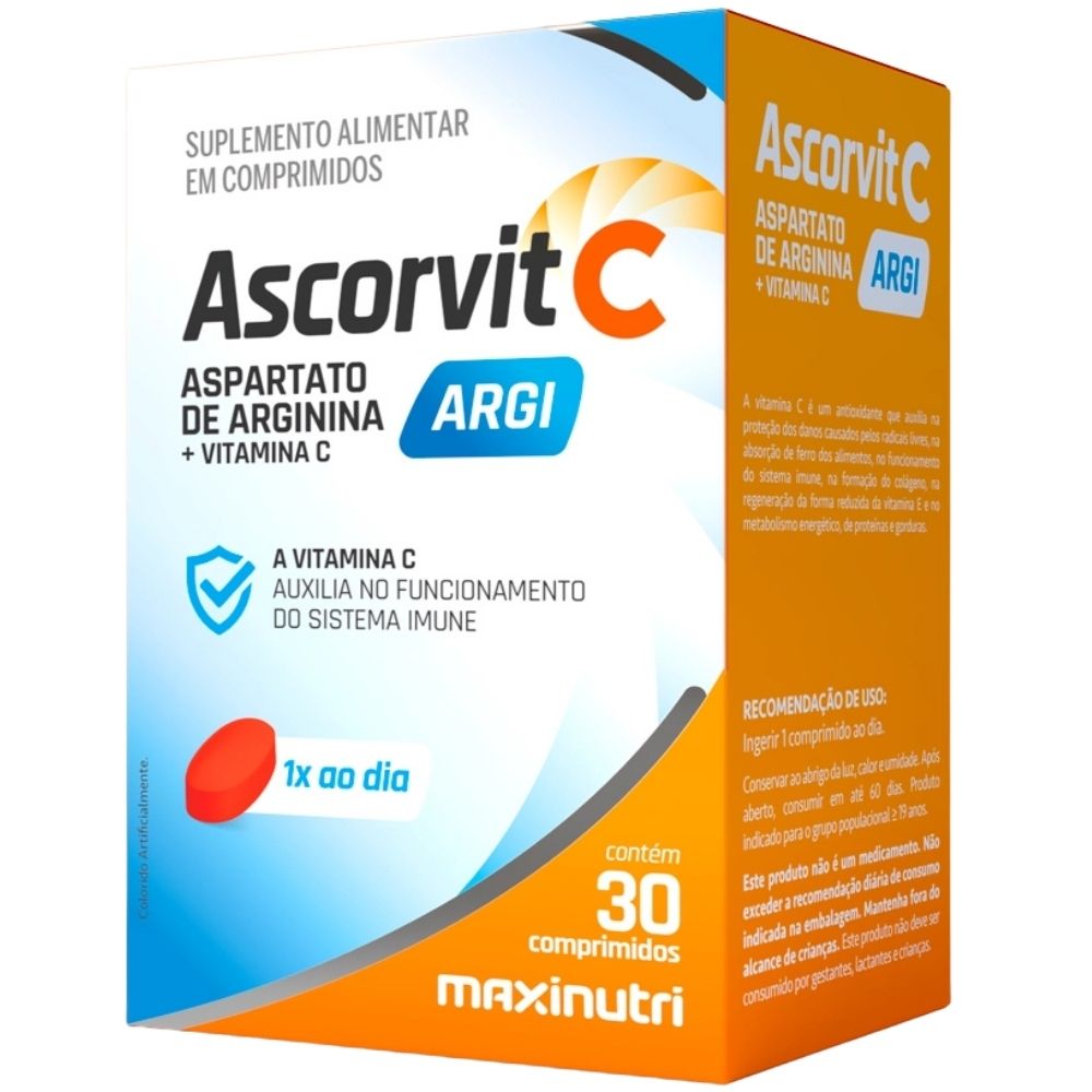 Ascorvit C + Arginina Maxinutri 30 Comprimidos