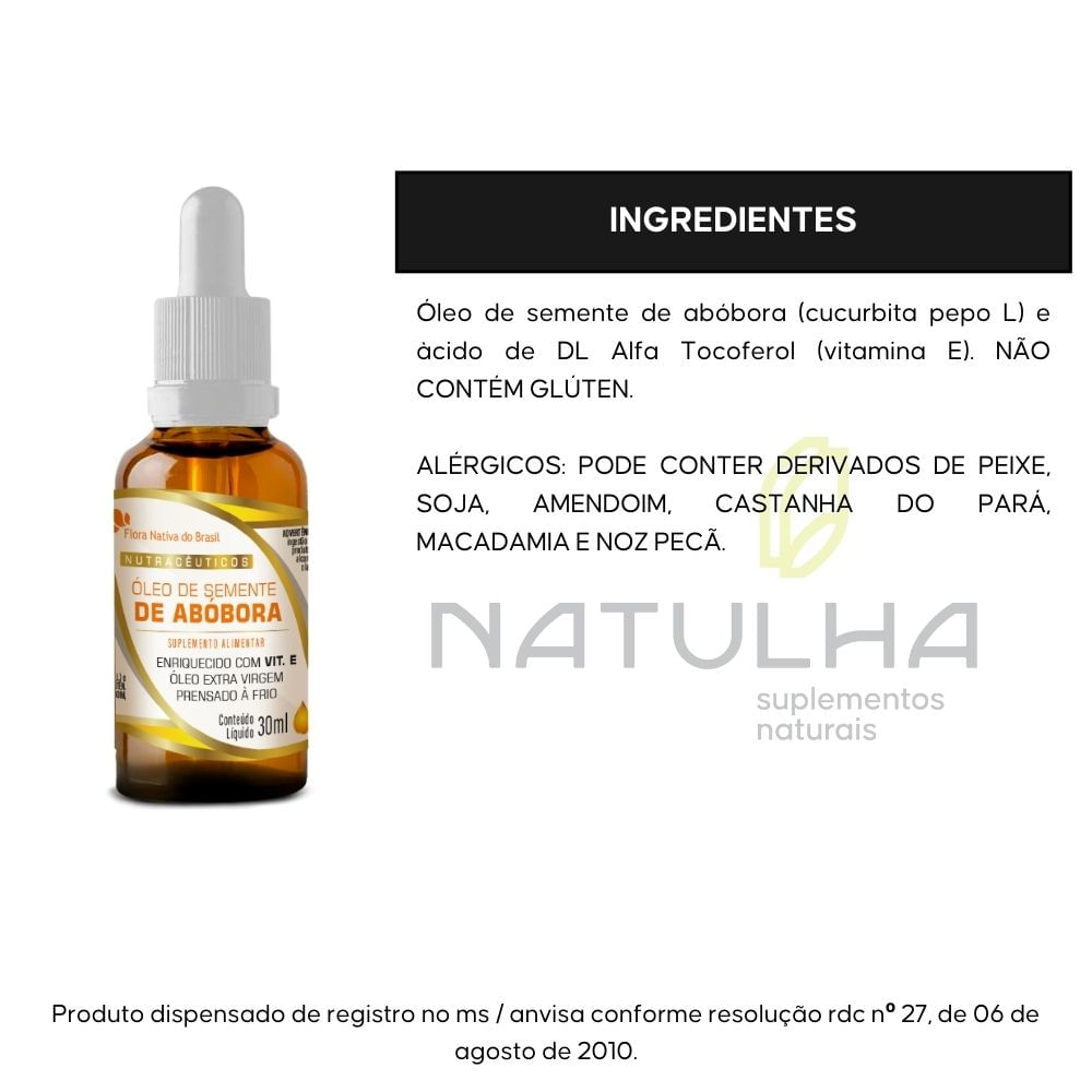 Óleo de Semente de Abóbora em Gotas Flora Nativa 30ml