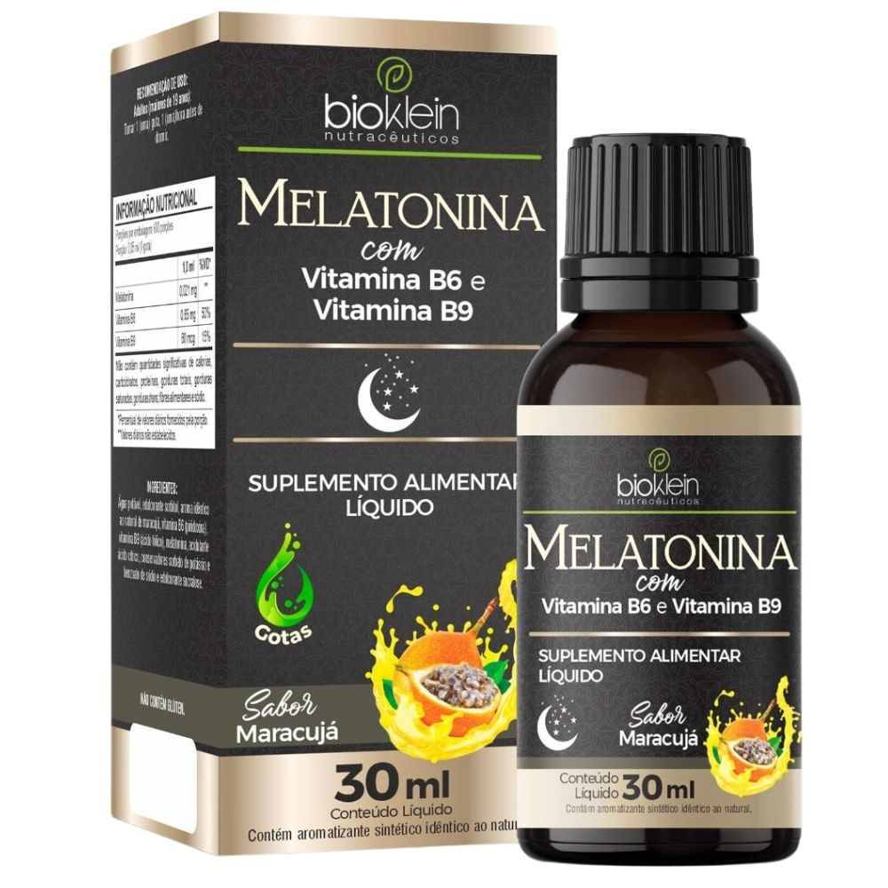 Melatonina com Vitamina B6 e B9 Bioklein 30ml
