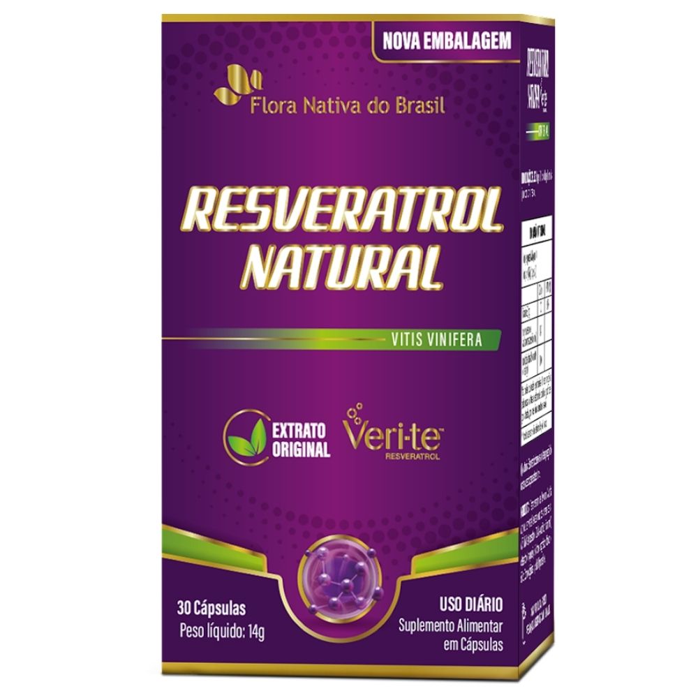 Resveratrol Natural Veri-te ® Flora Nativa 30 Cápsulas