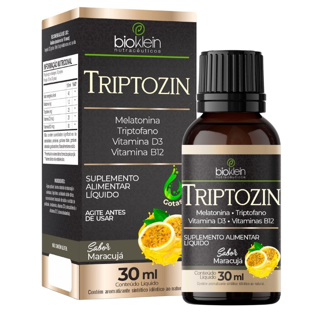Triptozin Melatonina, Tiptofano, Vitamina D3 e B12 Bioklein 30ml