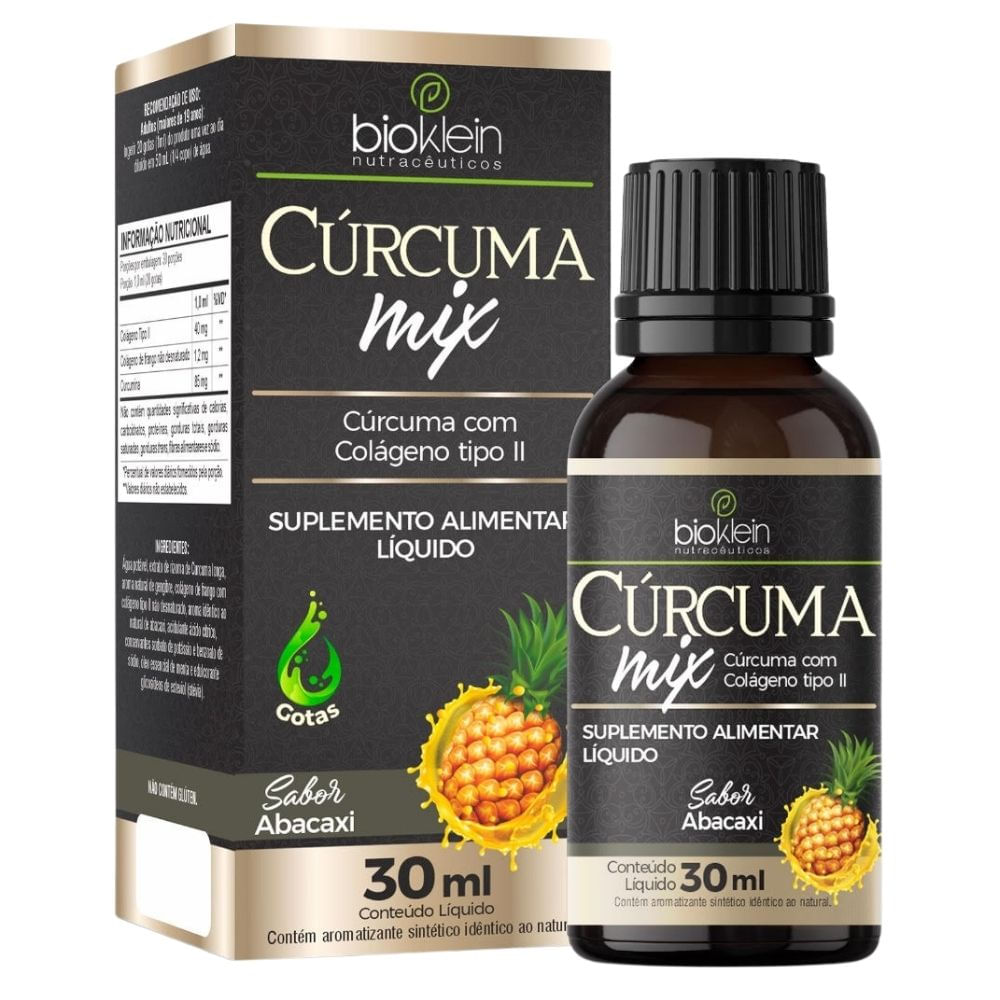 Cúrcuma Mix Com Colágeno Tipo 2 Bioklein 30ml