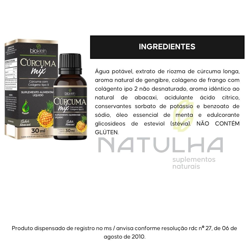 Cúrcuma Mix com Colágeno Tipo 2 Bioklein 30ml