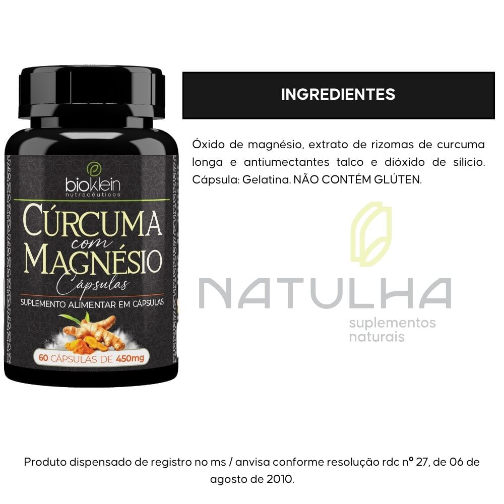 Cúrcuma com Magnésio Bioklein 60 Cápsulas