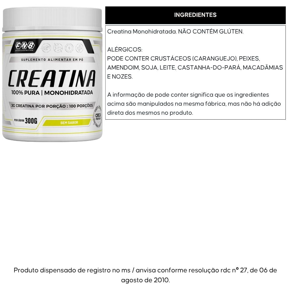 Creatina Monohidratada 100% FNB Sports 300g