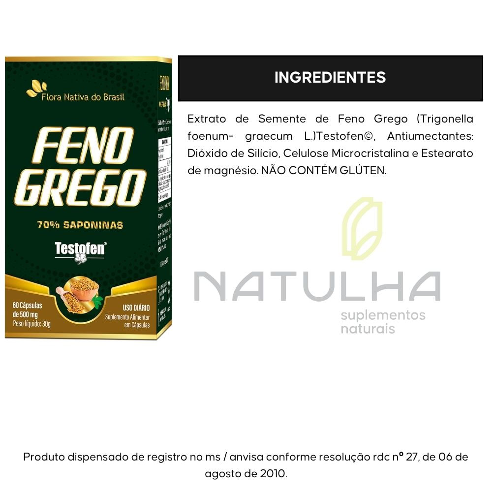 Feno Grego TestoFen® Flora Nativa 60 Cápsulas