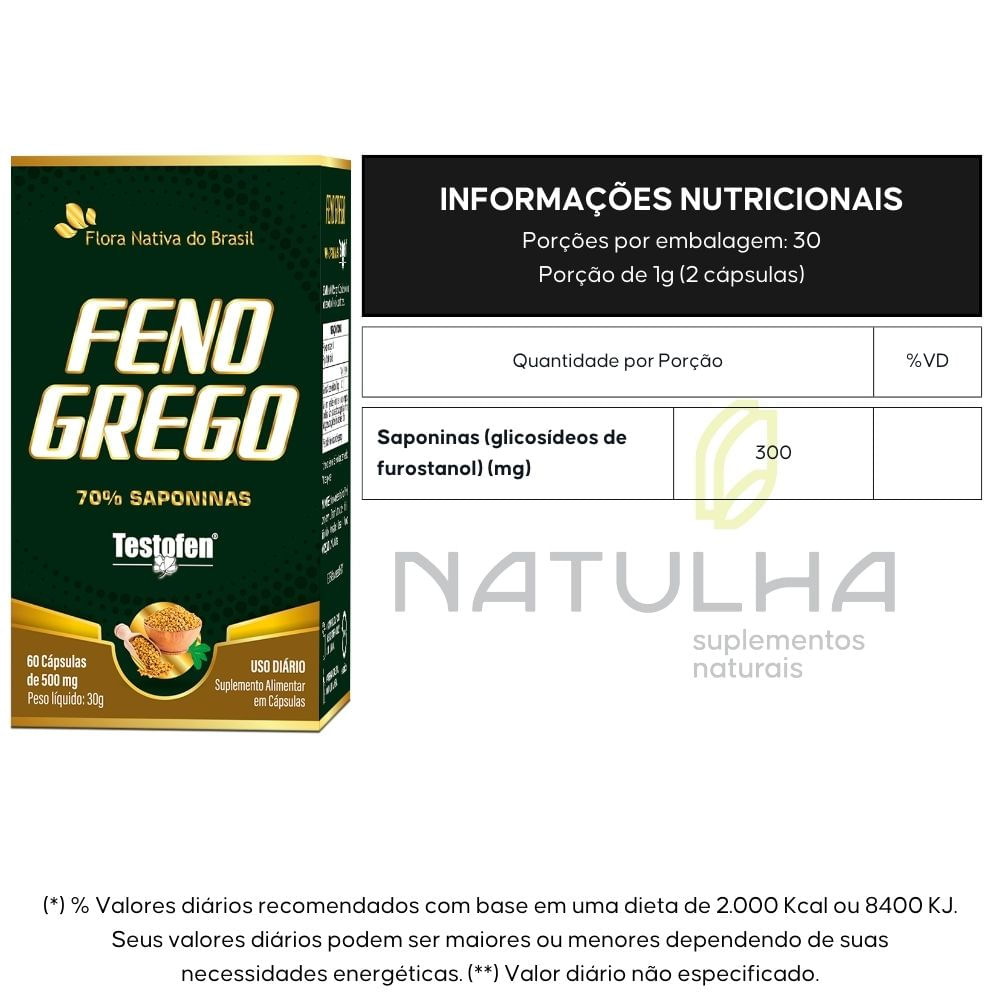 Feno Grego TestoFen® Flora Nativa 60 Cápsulas