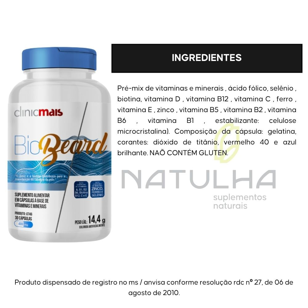 BioBeard Cabelo e Barba Clinicmais 30 Cápsulas