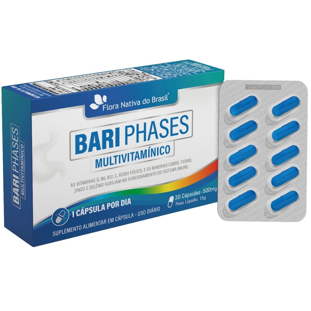 Bari Phases Multivitamínico Flora Nativa 30 Cápsulas