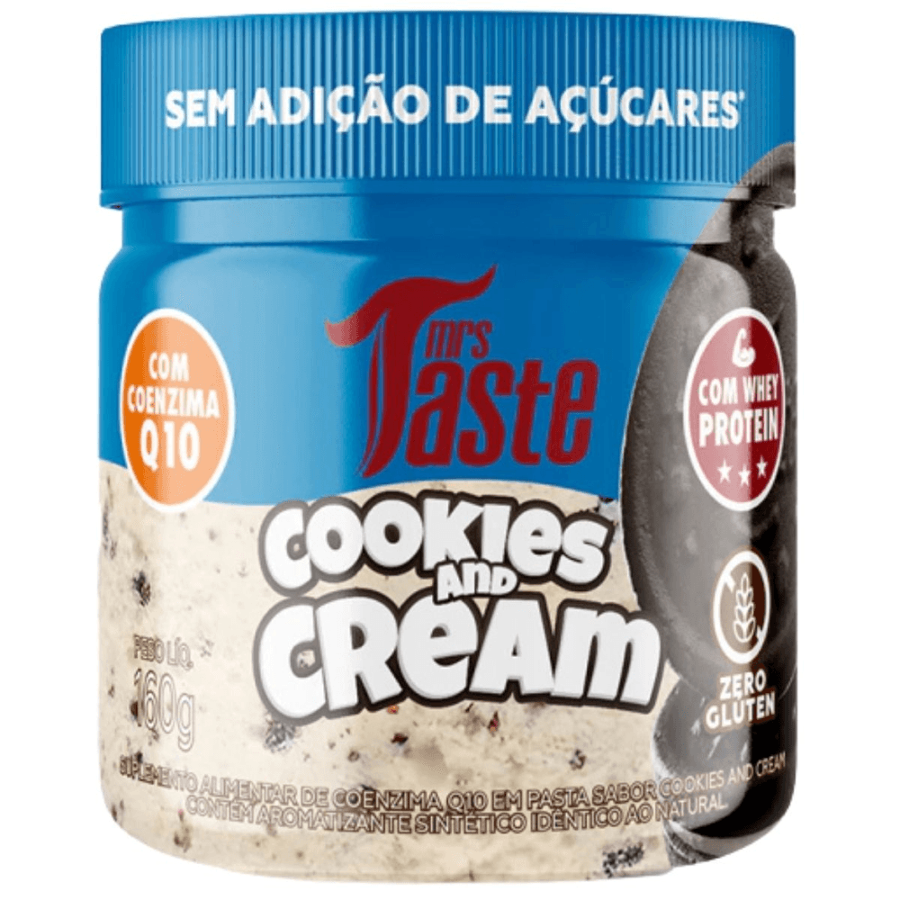 Creme com Whey Protein e CoQ10 Mrs Taste Sabor Cookies And Cream 160g