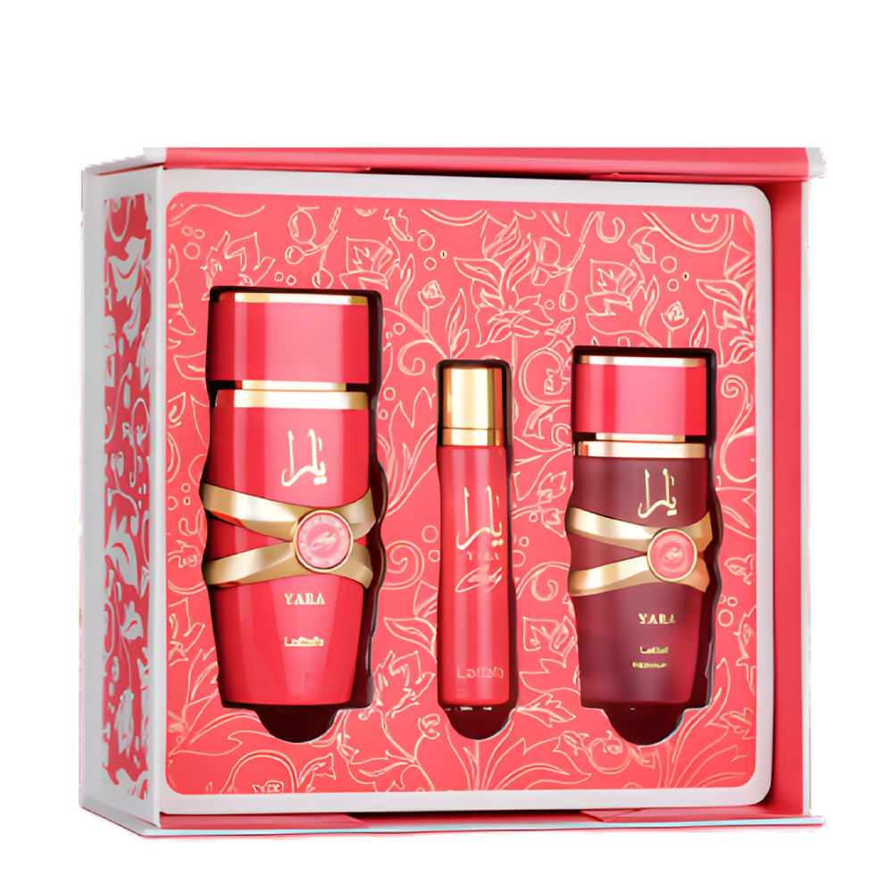 Kit Lattafa Yara Candy Feminino Eau De Parfum 100ml + 12ml + Hair Mist 50ml