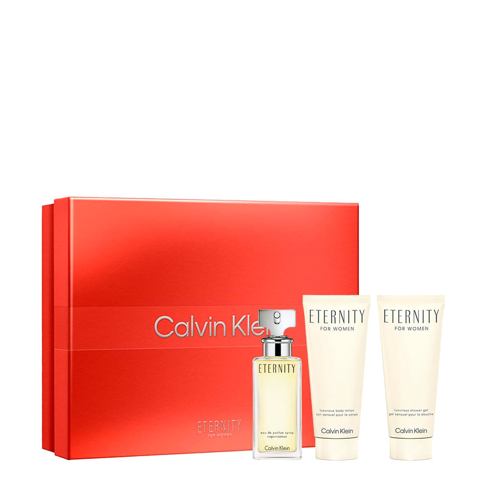 Kit Calvin Klein Eternity Feminino Eau de Parfum 50ml + Body Lotion 100ml + Shower Gel 100ml