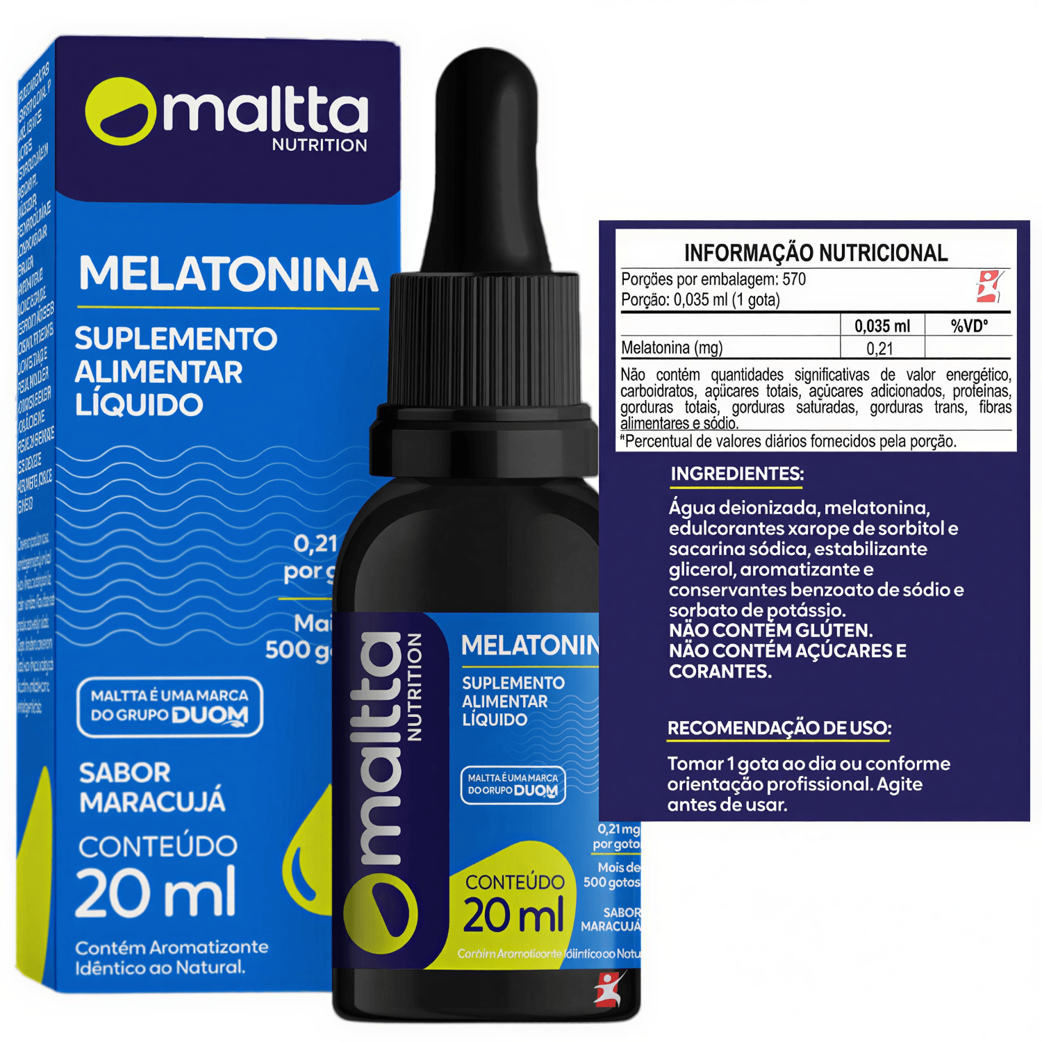 Melatonina em Gotas Maltta Nutrition Sabor Maracujá 20ml