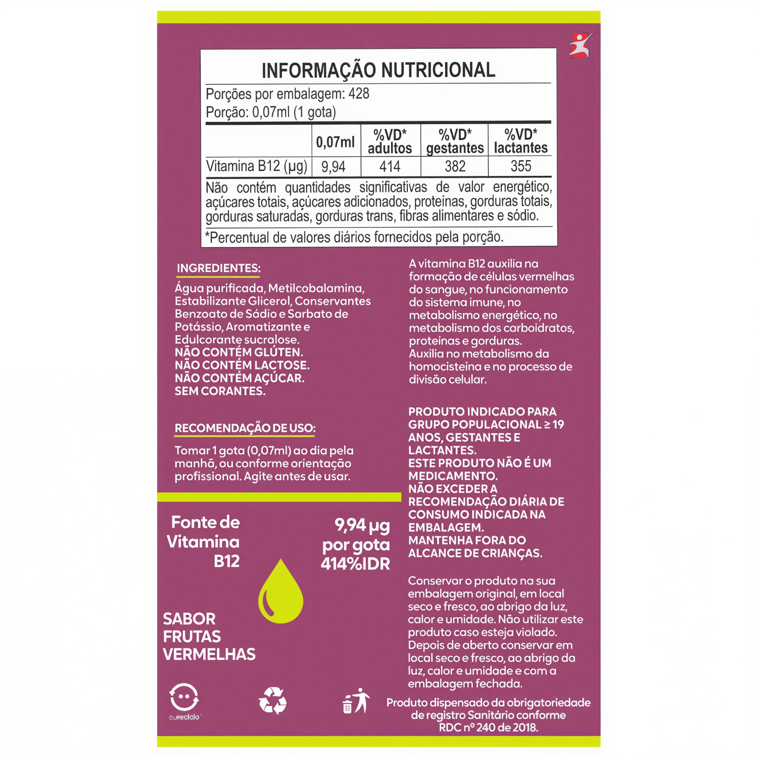 Vitamina B12 Metilcobalamina Maltta Nutrition 30ml