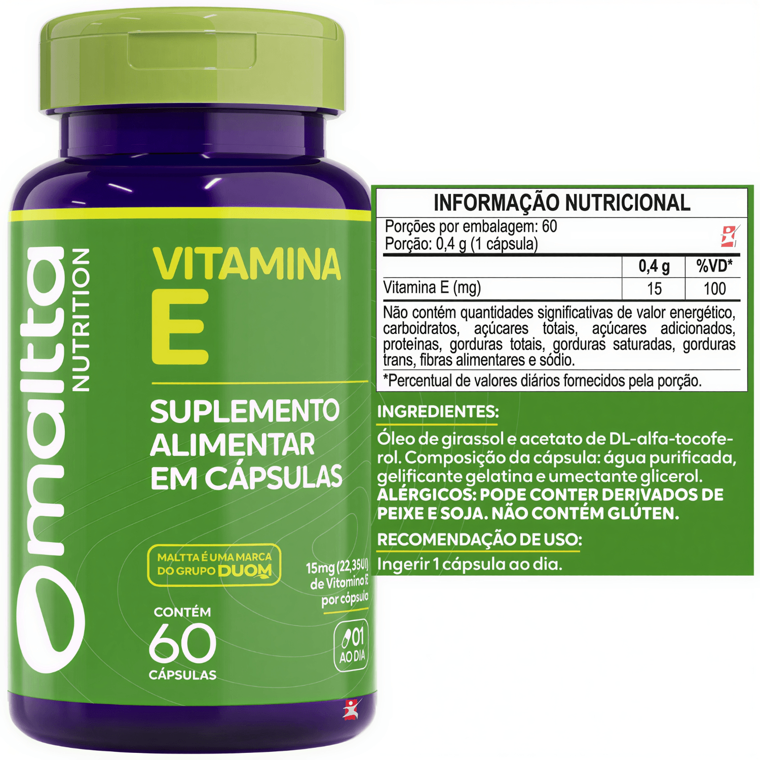 Vitamina E Maltta Nutrition 60 Cápsulas