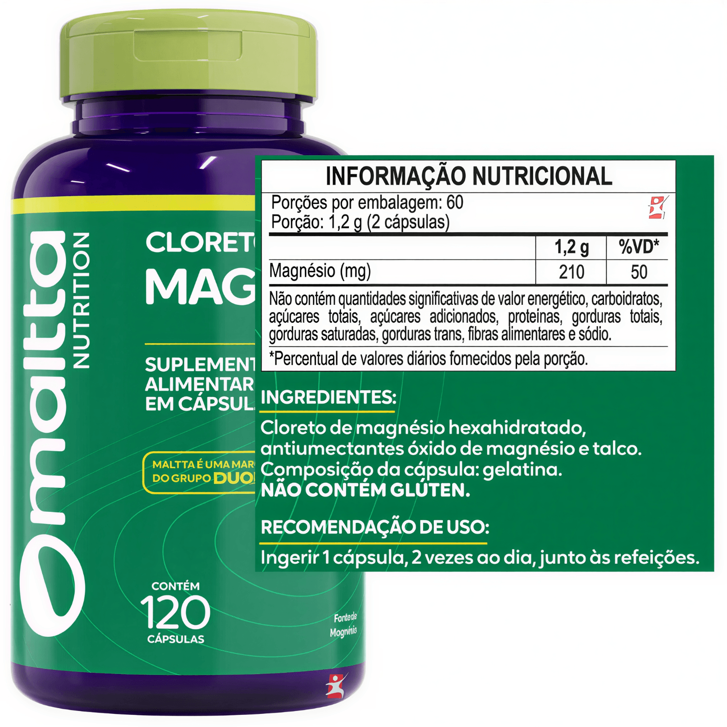 Cloreto de Magnésio P.A. Maltta Nutrition 120 Cápsulas