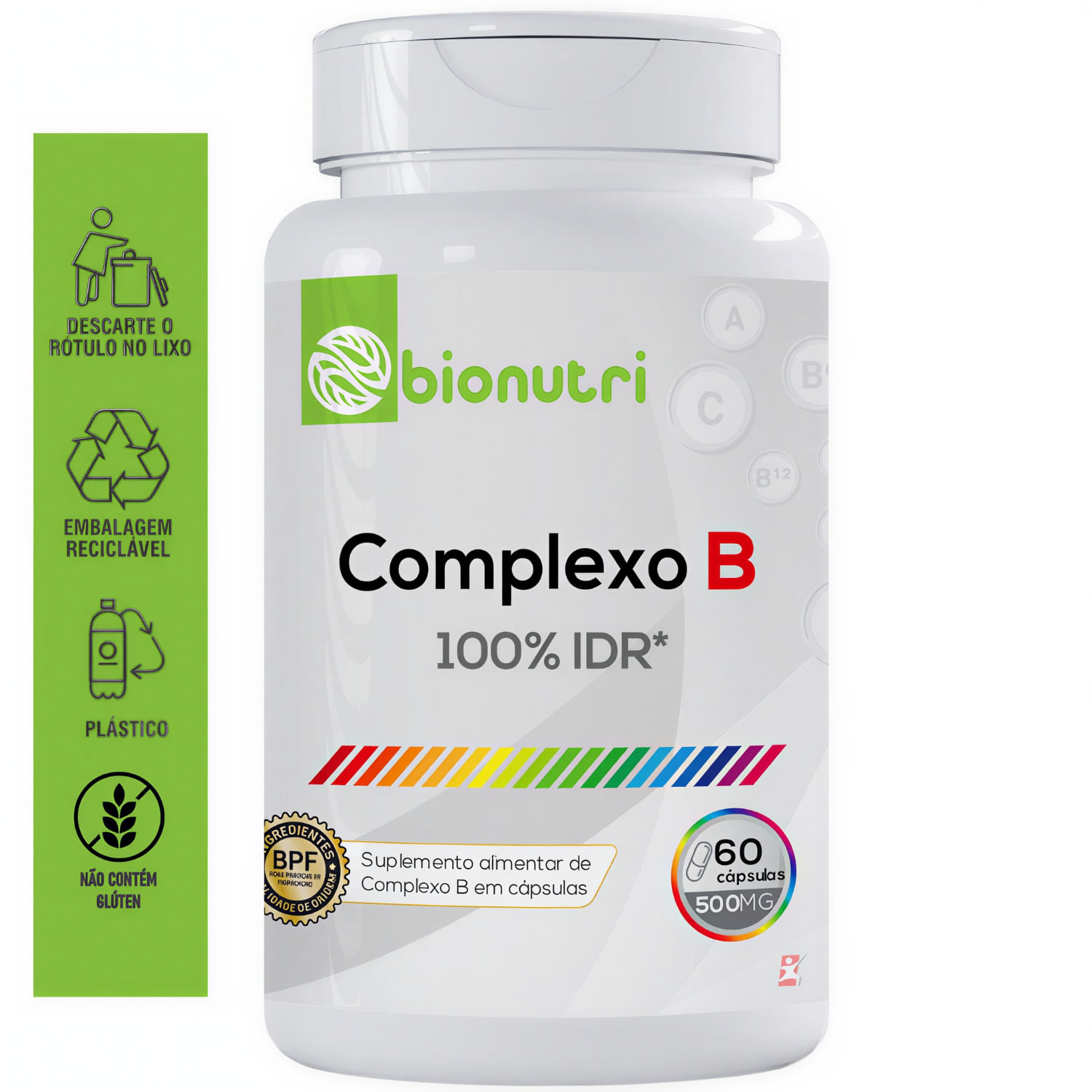 Complexo B Concentrado Com 8 Vitaminas Bionutri 60 Cápsulas