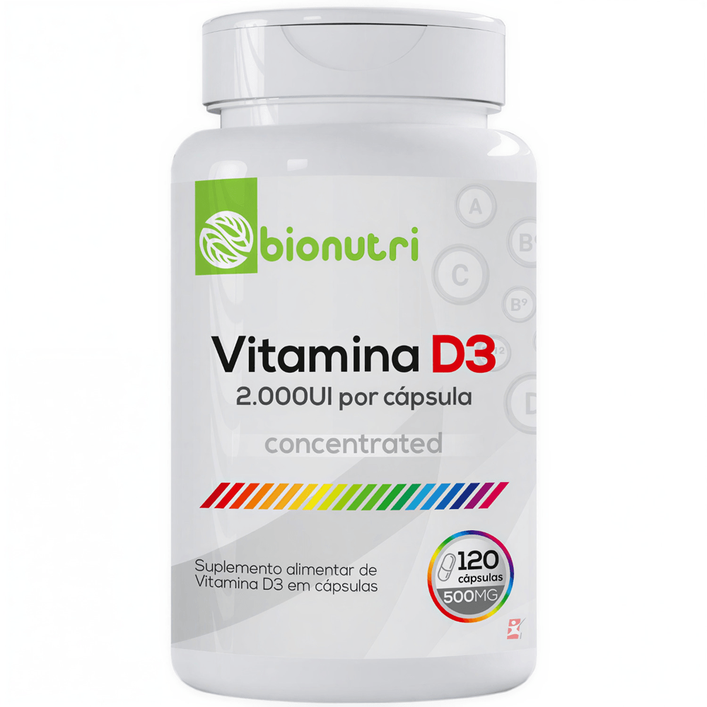 Vitamina D3 2000UI Concentrada Bionutre 120 Cápsulas