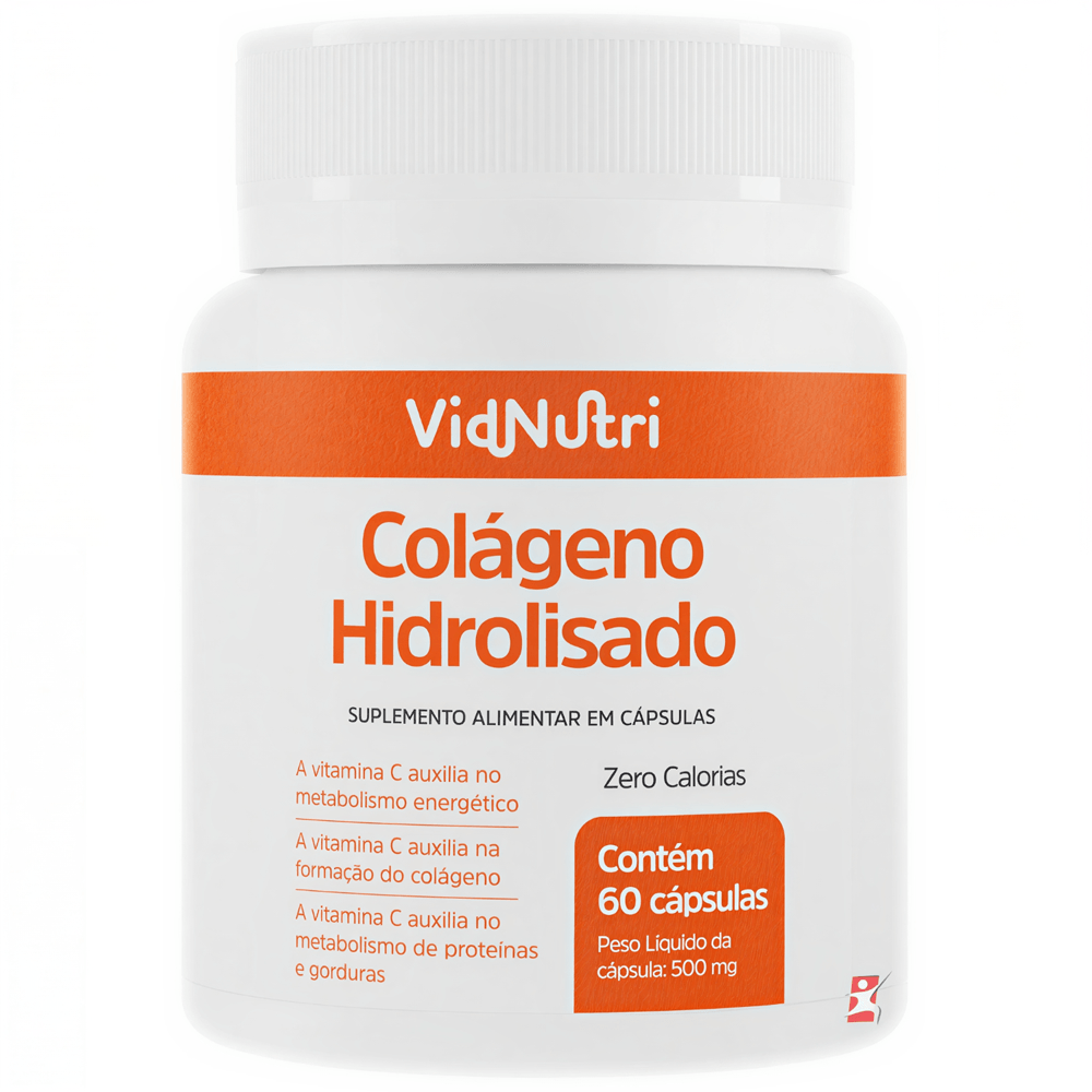 Colágeno Hidrolisado Com Vitamina C Vidnutri 60 Cápsulas