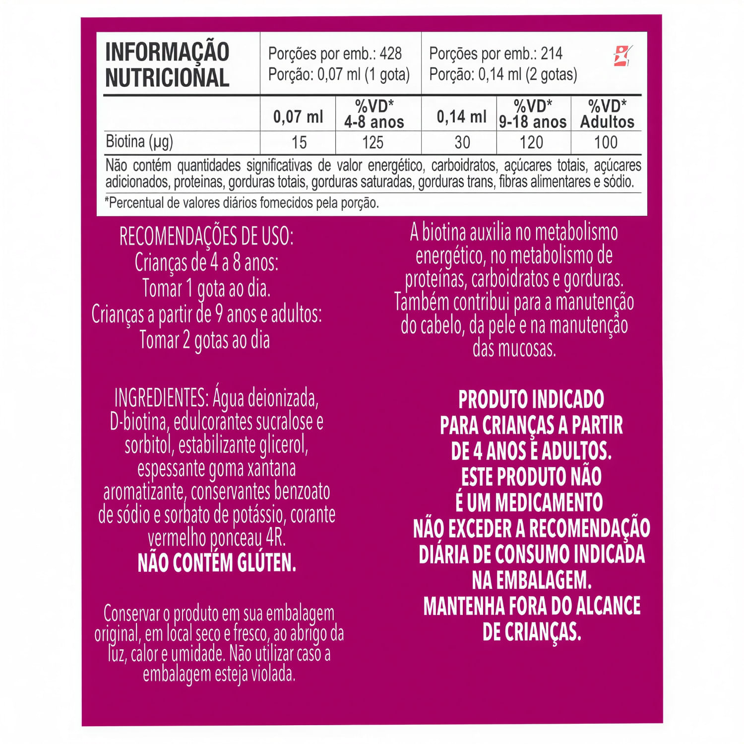 Biotina Maltta Nutrition Sabor Frutas Vermelhas 30ml