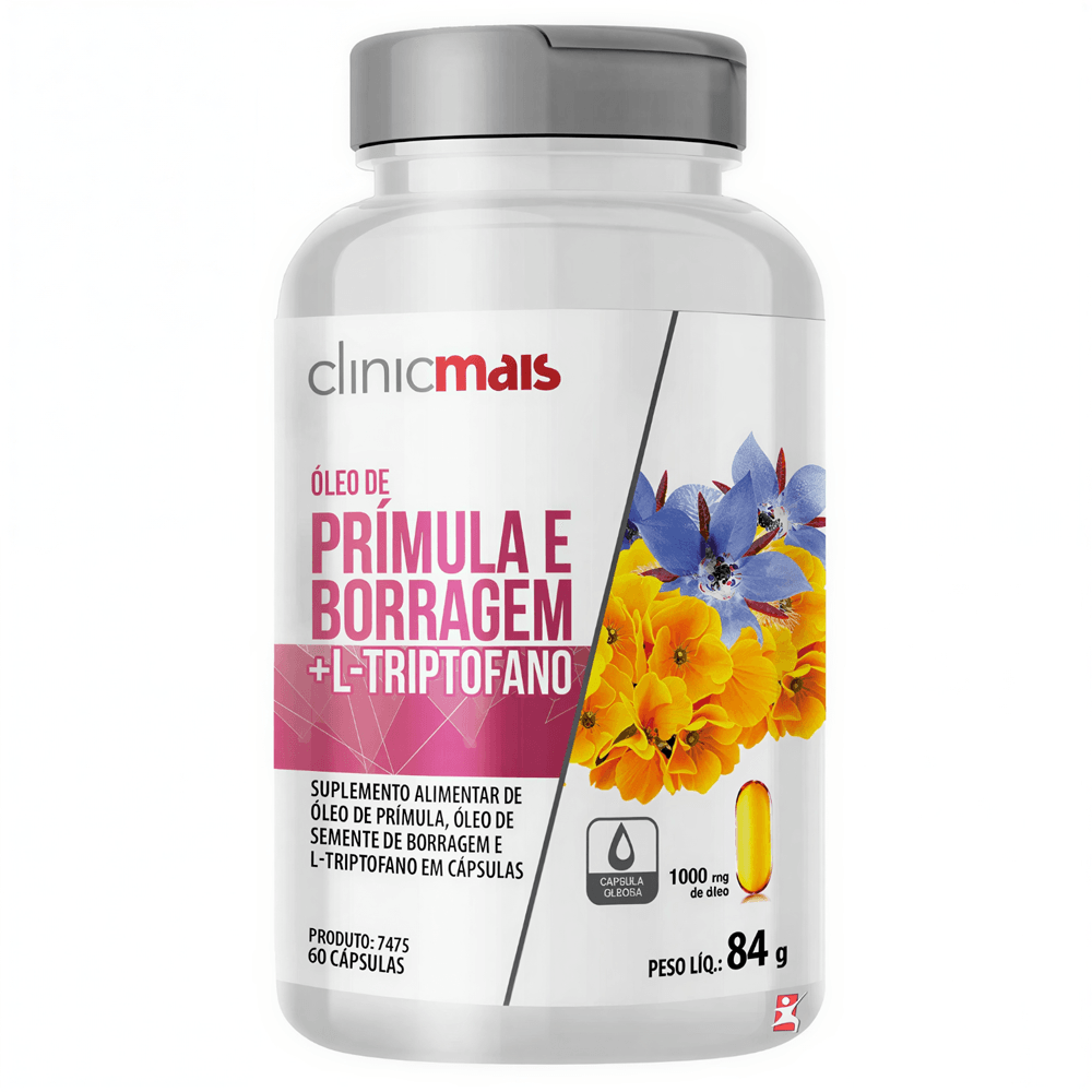 Óleo De Prímula E Borragem + L-triptofano Clinicmais 1000mg 60 Cápsulas
