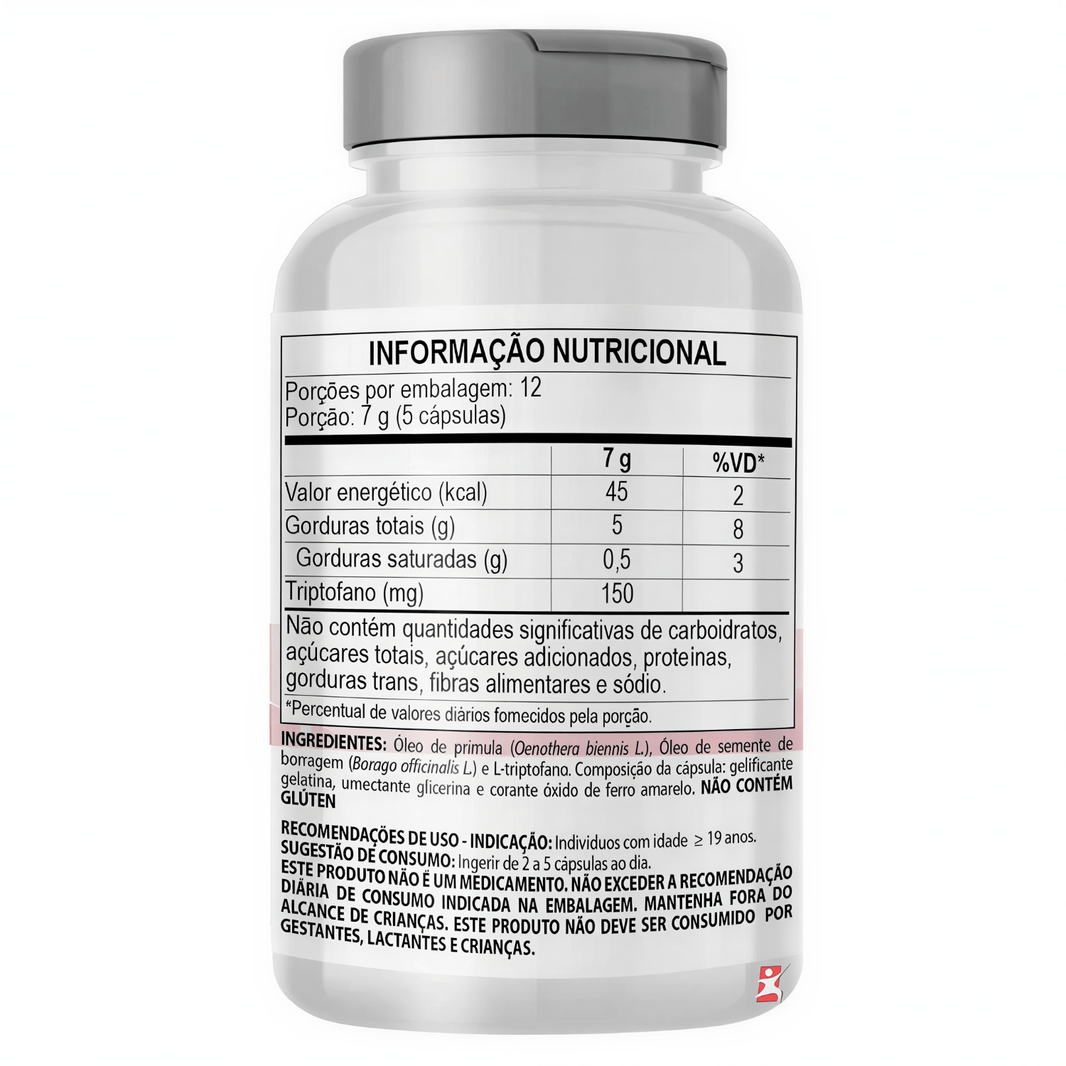 Óleo de Prímula e Borragem + L-Triptofano ClinicMais 1000mg 60 Cápsulas
