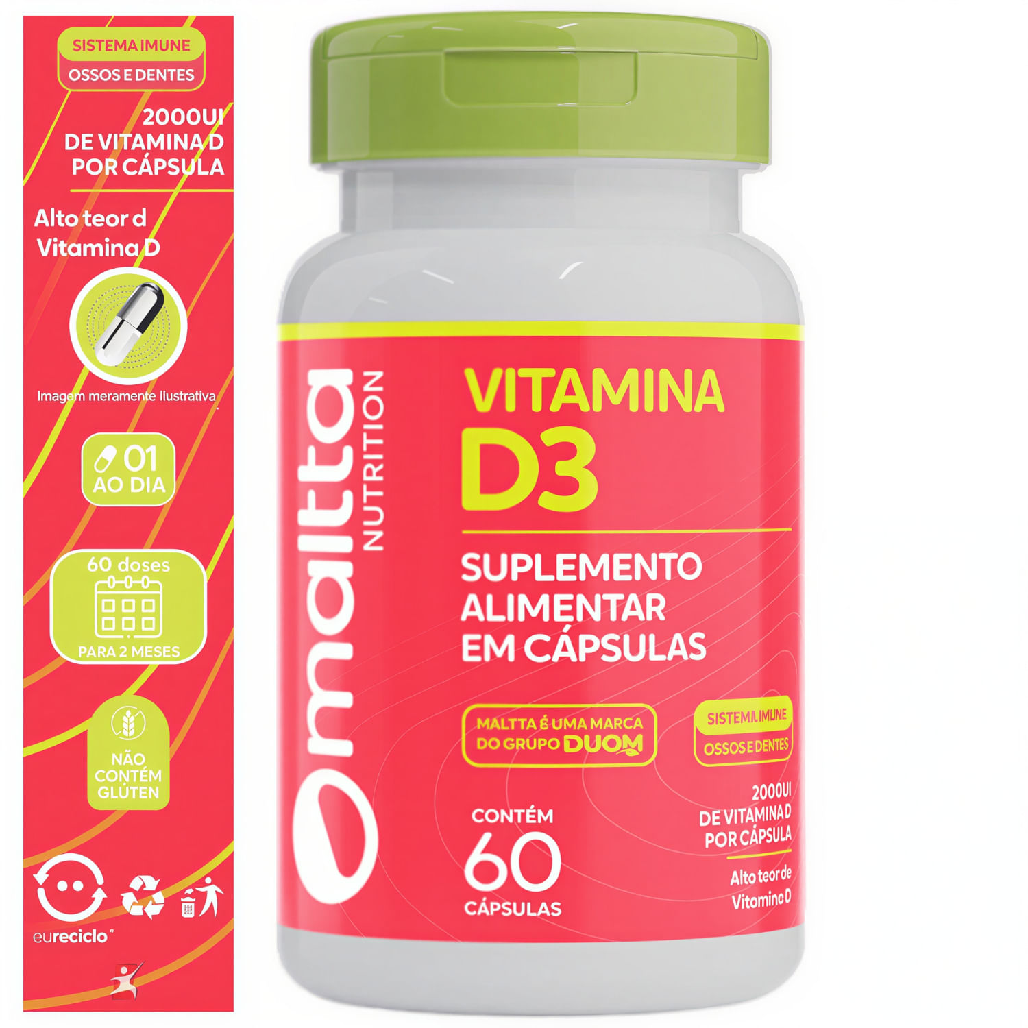 Vitamina D3 2000UI Maltta Nutrition 60 Cápsulas