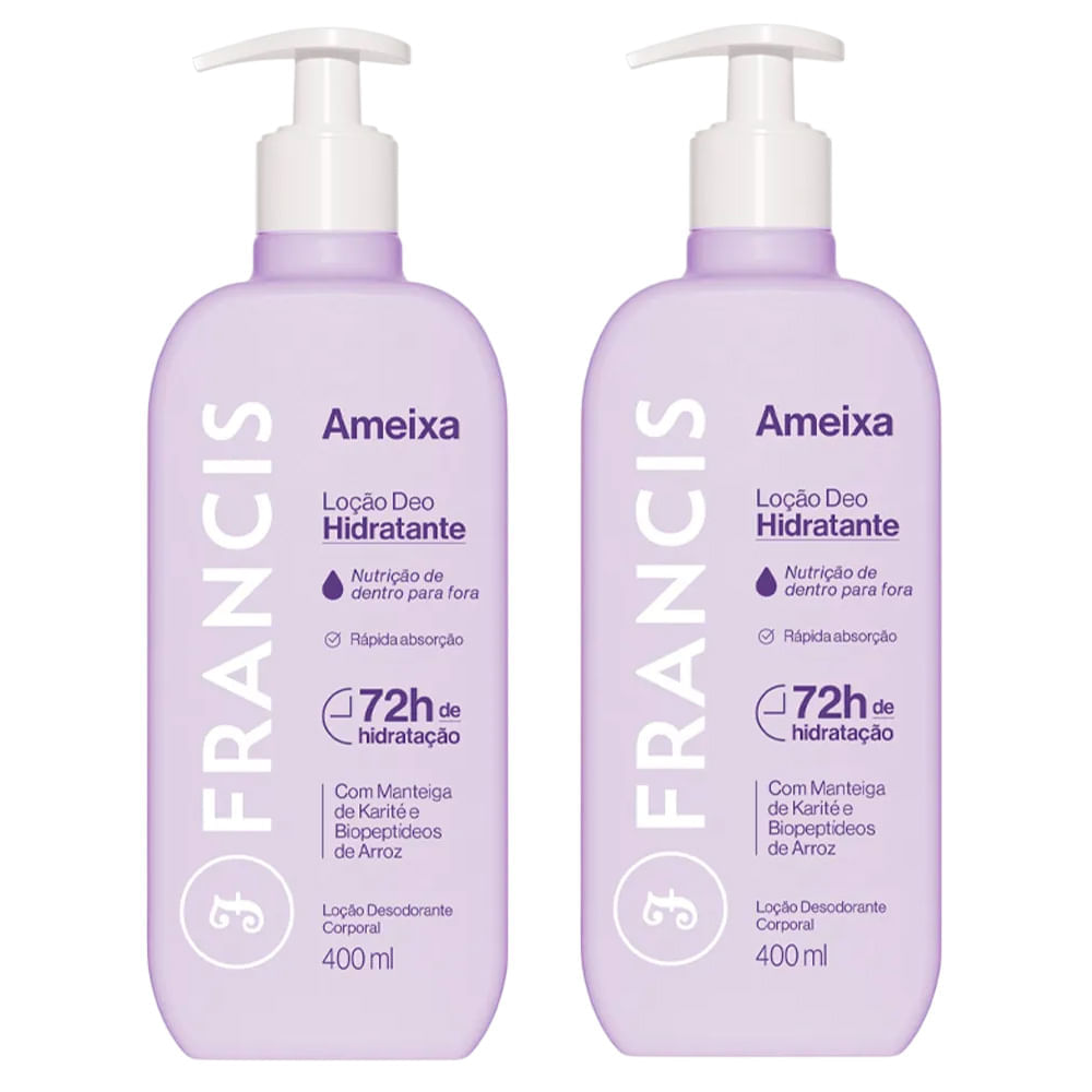 Kit Loção Hidratante Francis Ameixa 400ml 2 Unidades