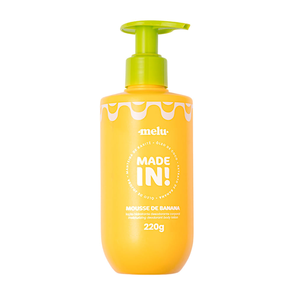 Loção Hidratante Corporal Ruby Rose Made In Melu Mousse De Banana 220g