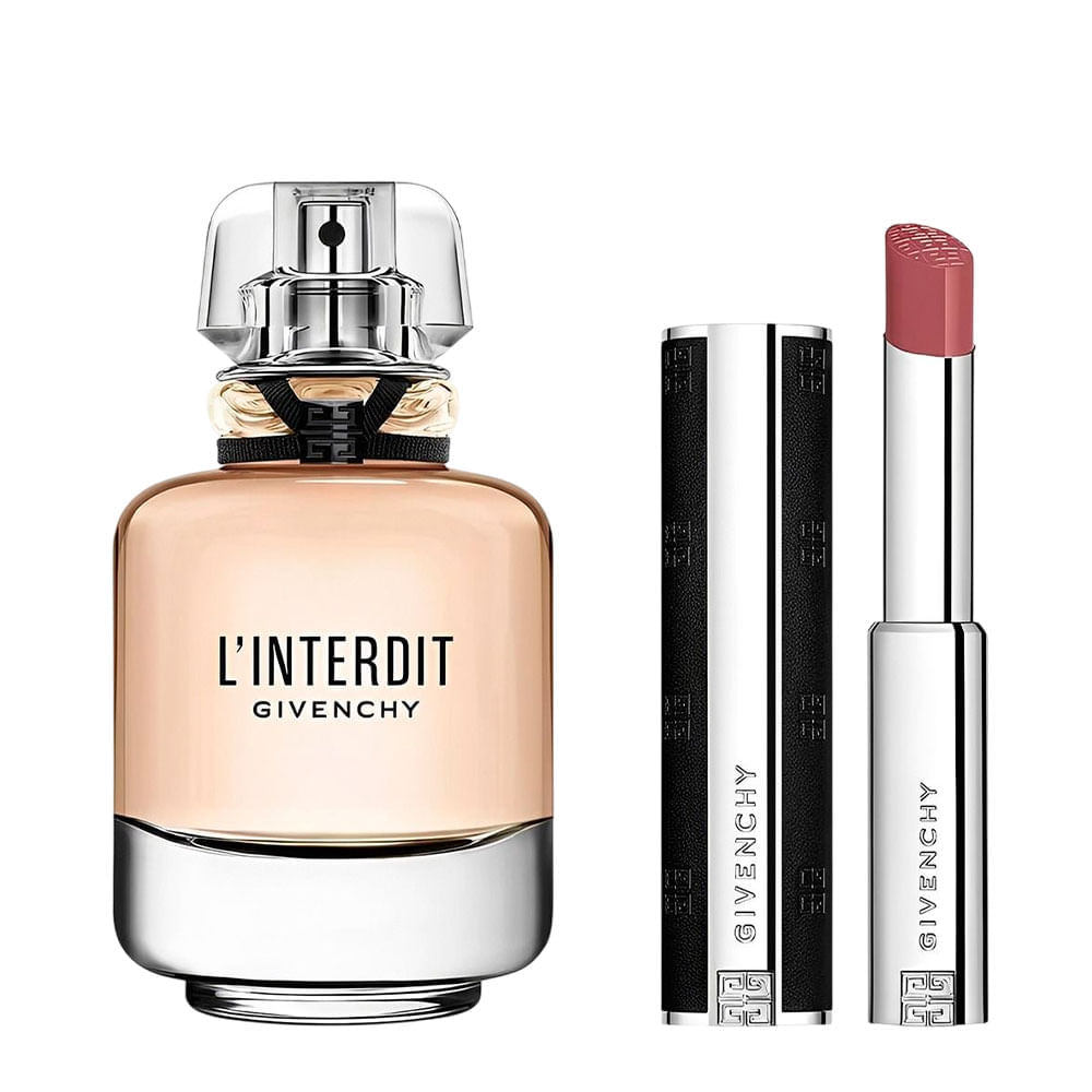 Kit Givenchy L’Interdit Feminino Eau de Parfum 80ml + Batom Le Rouge Satin N111 2,7g