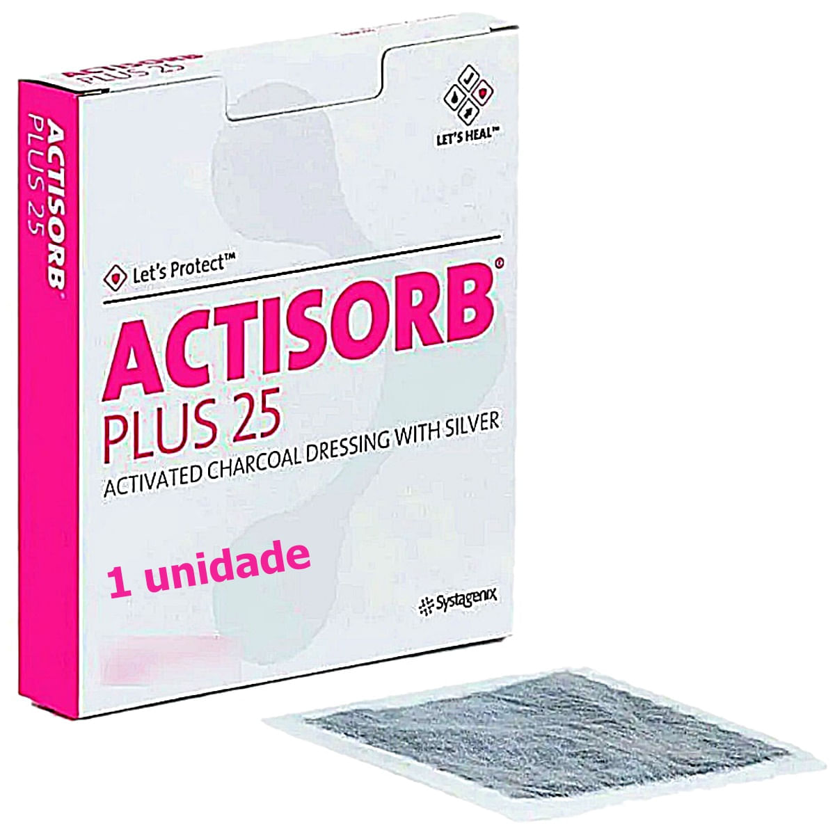 Curativo Actisorb Plus25 Carvão Ativado Prata 6.5x9.5cm Unidade