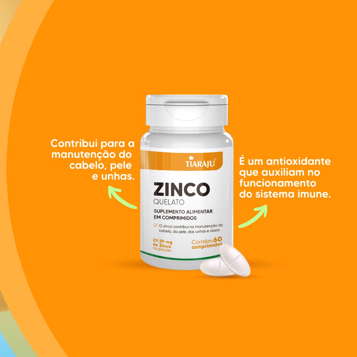Zinco Quelato Tiaraju 60 Cápsulas