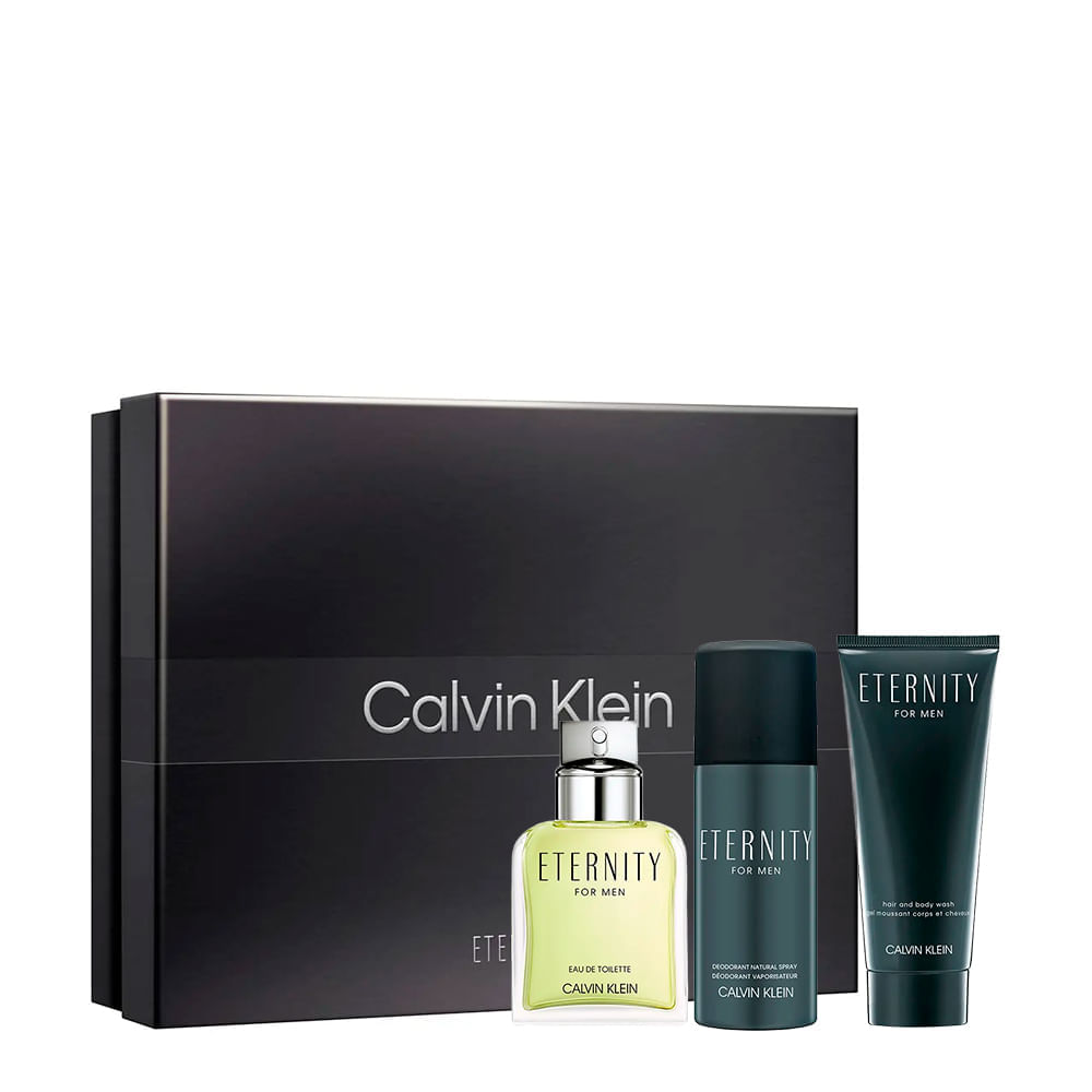 Kit Calvin Klein Eternity Masculino Eau de Toilette 100ml + Desodorante Spray 150ml + Shower Gel 100ml