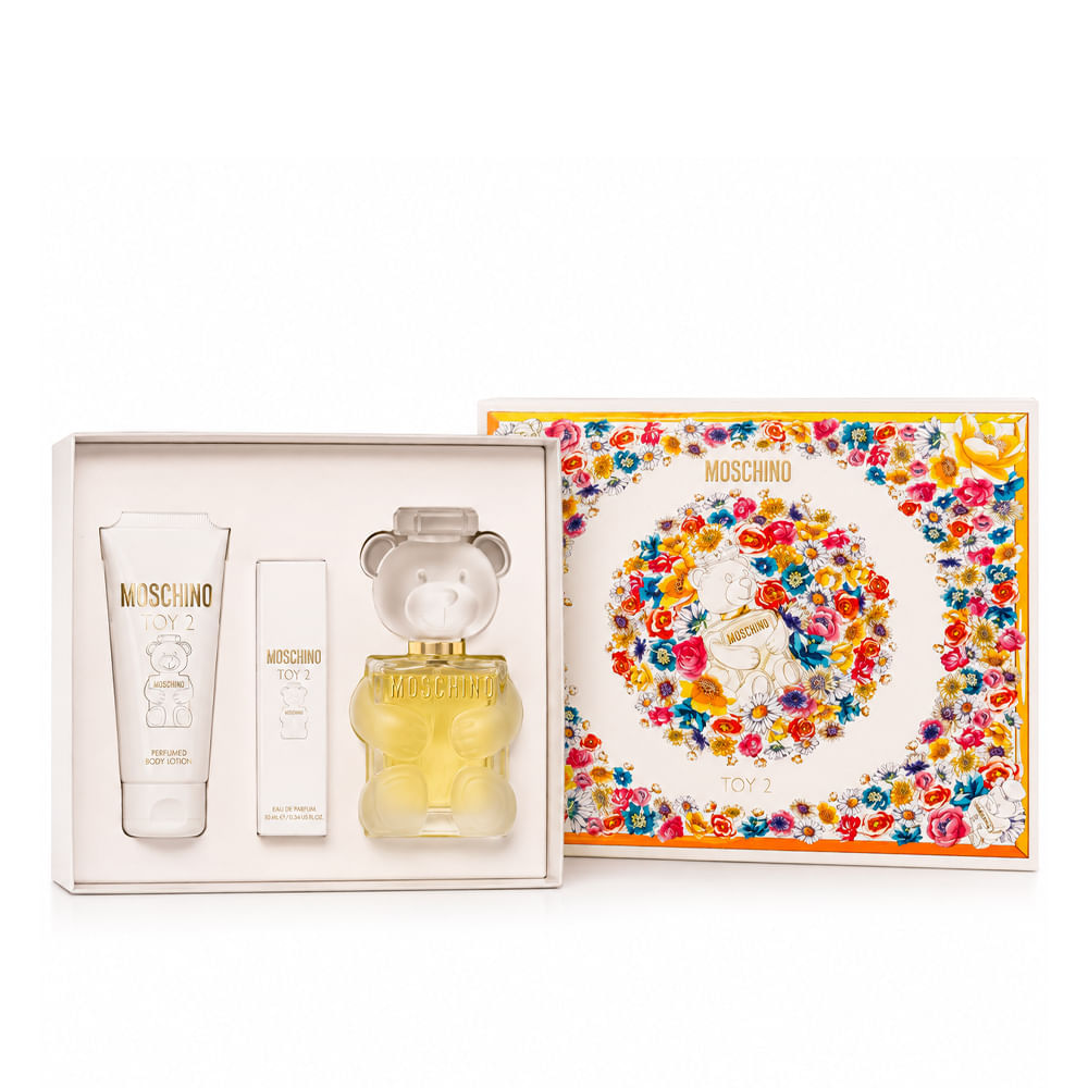 Kit Moschino Toy 2 Feminino Eau de Parfum 100ml + Body Lotion 100ml + Travel Spray 10ml