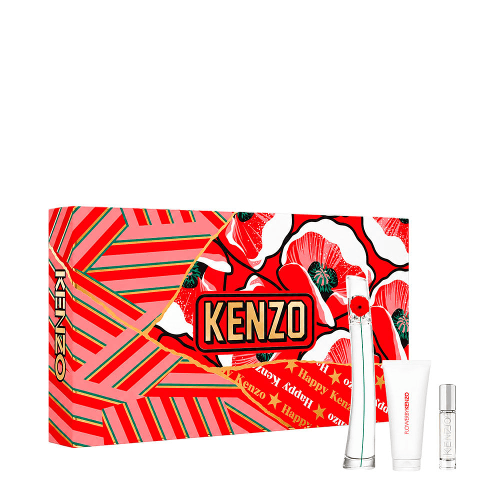 Kit Kenzo Flower Feminino Eau de Parfum 100ml + Travel Size 10ml + Body Lotion 75ml