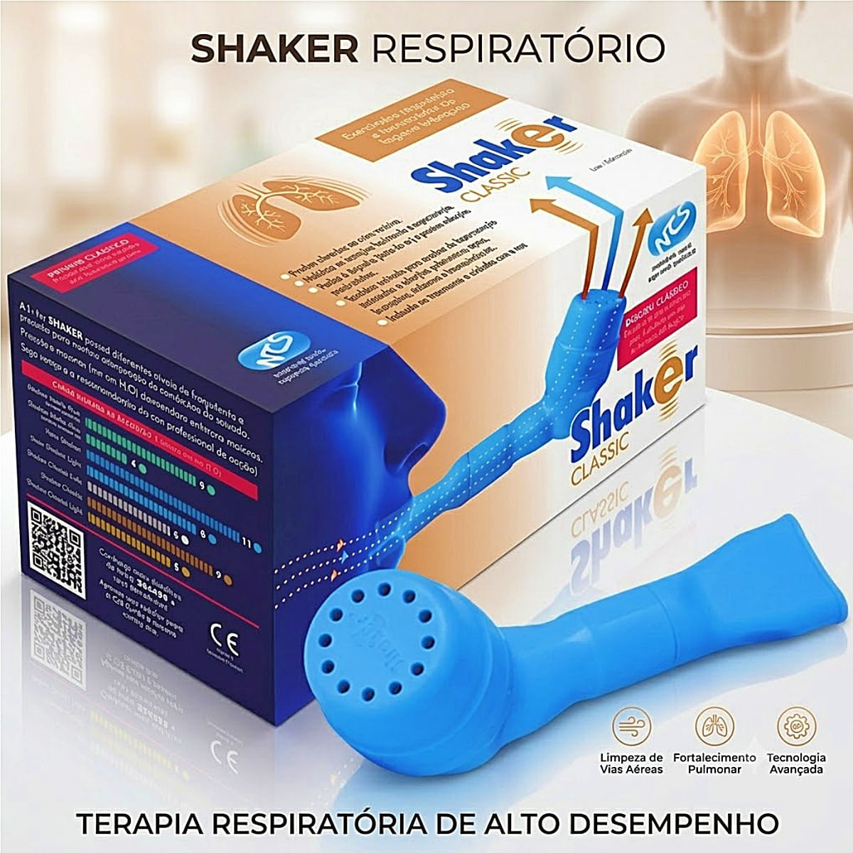 Shaker Classic Aparelho Fisioterapia Respiratória Unidade