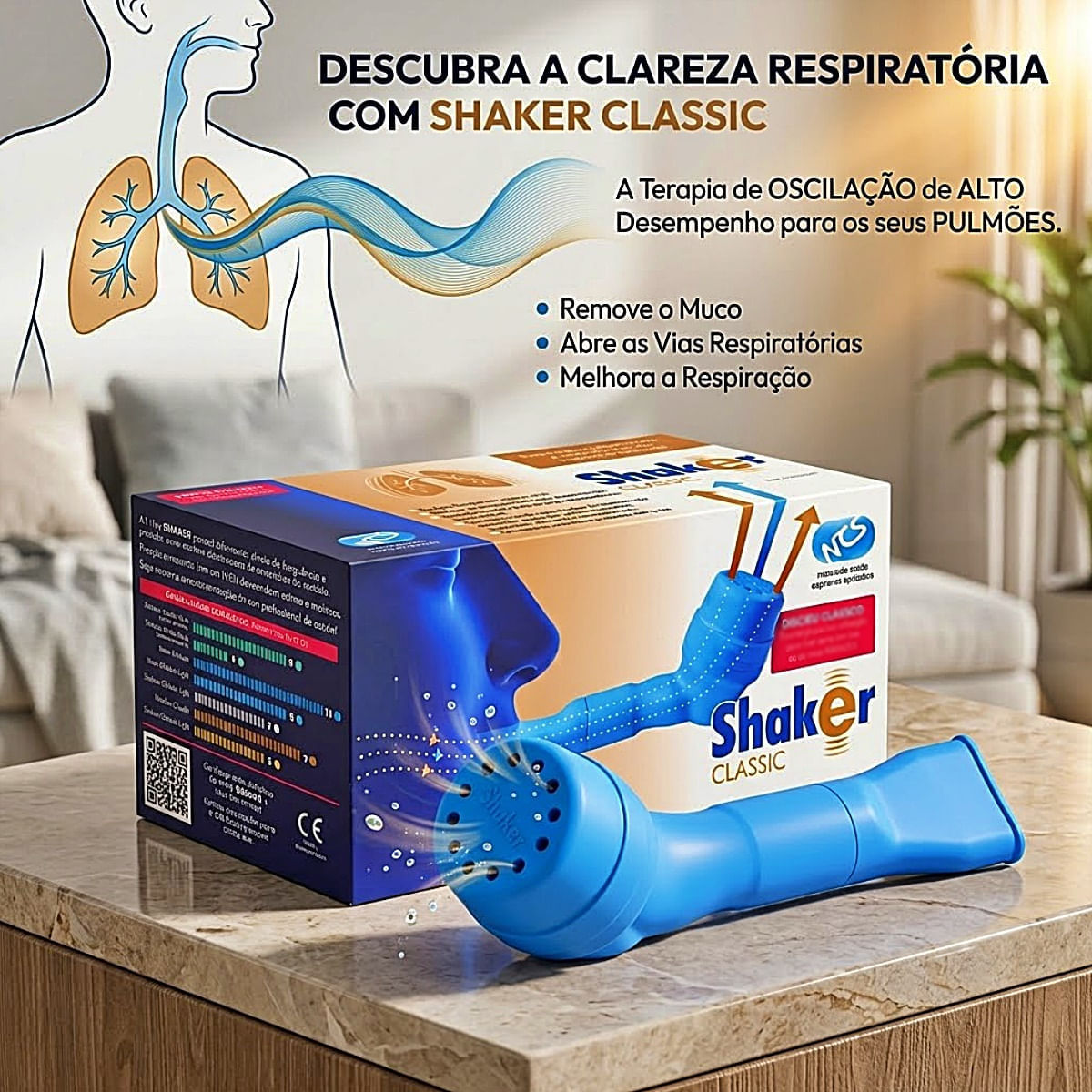 Shaker Classic Aparelho Fisioterapia Respiratória Unidade