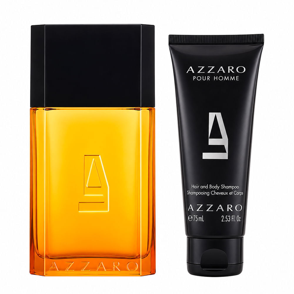 Kit Azzaro Pour Homme Masculino Eau de Toilette 100ml + Shampoo 75ml