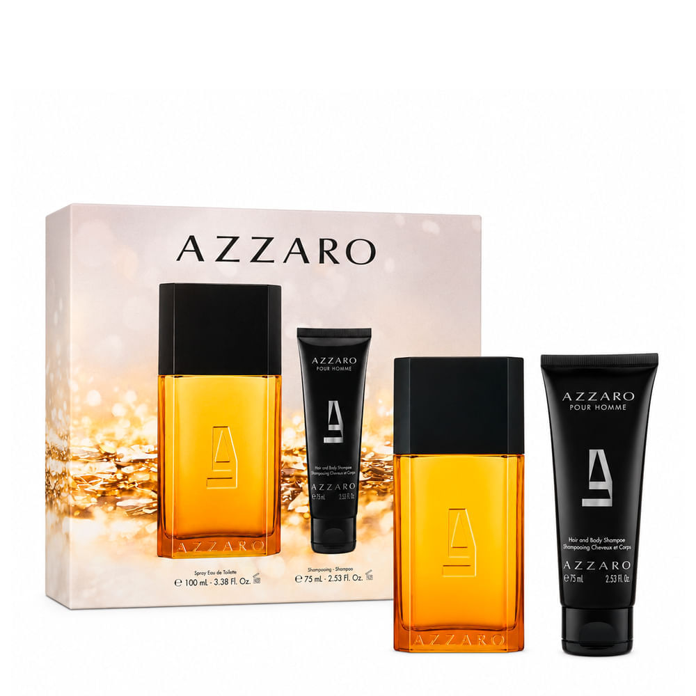 Kit Azzaro Pour Homme Masculino Eau De Toilette 100ml + Shampoo 75ml